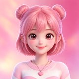 AI虚拟女友默认人设糖糖的3D卡通甜妹头像
