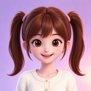 AI虚拟女友软萌人设桃桃的3D卡通头像